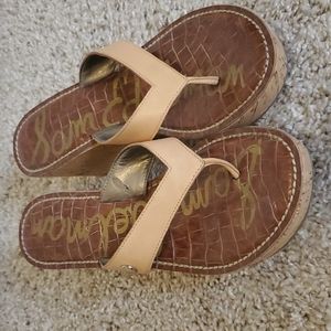 Sam Edelman Romy thong wedge sandals 6.5